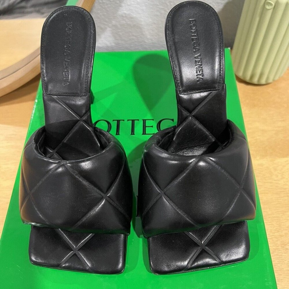 WORN ONCE Bottega Veneta The Rubber Lido Heeled Sandals in Black Size 36 / 6